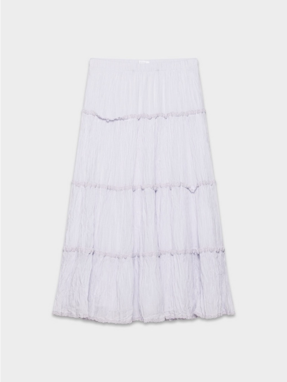 Aritzia Little Moon Damasque Skirt Tiered Maxi Skirt in Soft Lavender